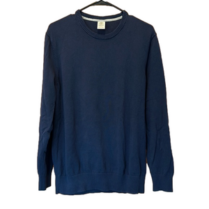 Timberland Regular Fit Crew Neck Pullover Navy Blue Mens Sweater Size Medium